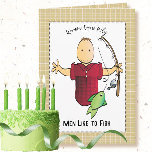 Snarky Fish Male Cartoon Joke Birthday Card