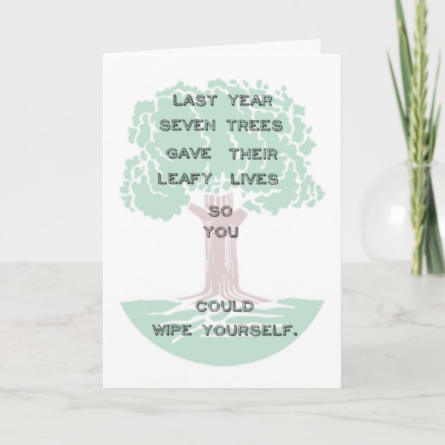 Snarky Green Tree Birthday Card (Front)