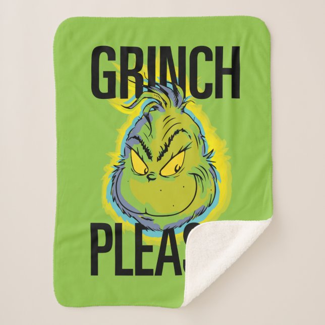 Snarky Grinch | Funny Grinch Please Quote Sherpa Blanket (Front)