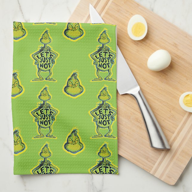 Snarky Grinch | Funny Let's Just Not Quote Tea Towel (Quarter Fold)