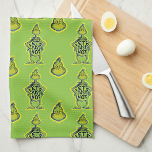 Snarky Grinch   Funny Let's Just Not Tea Towel