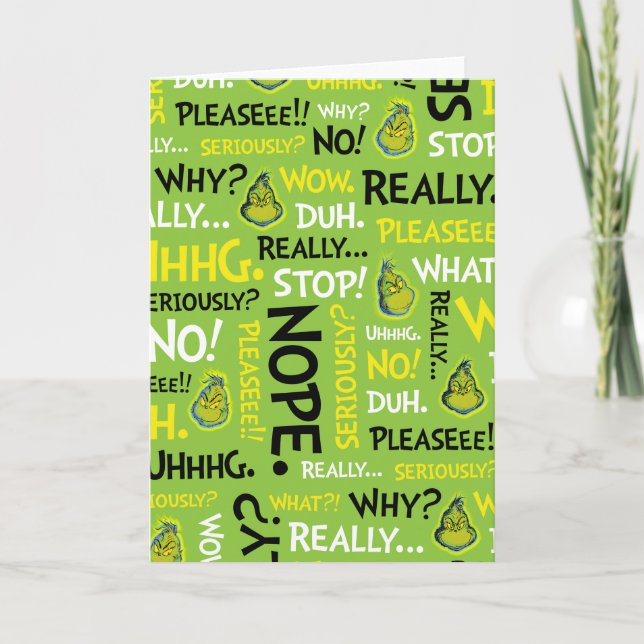 Snarky Grinch | Grinch Snarky Phrase Pattern Card (Front)