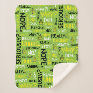 Snarky Grinch   Grinch Snarky Phrase Pattern Sherpa Blanket
