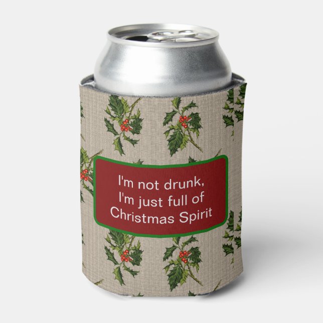 Snarky Holiday Holly Berry Can Cooler (Can Front)