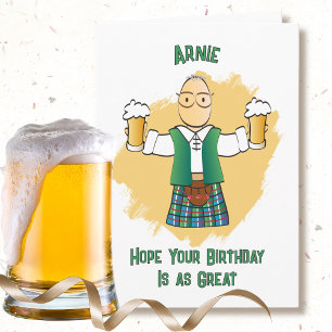 Snarky Male Cartoon Kilt Funny Saying Birthday Card