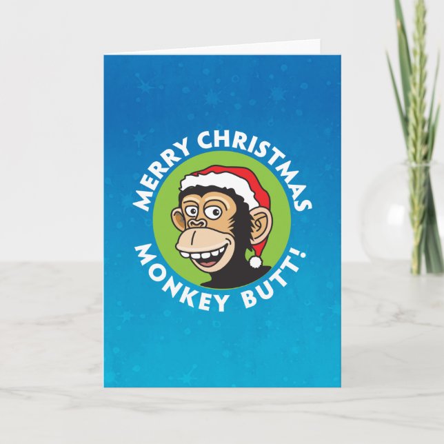 Snarky Monkey Christmas Holiday Card (Front)