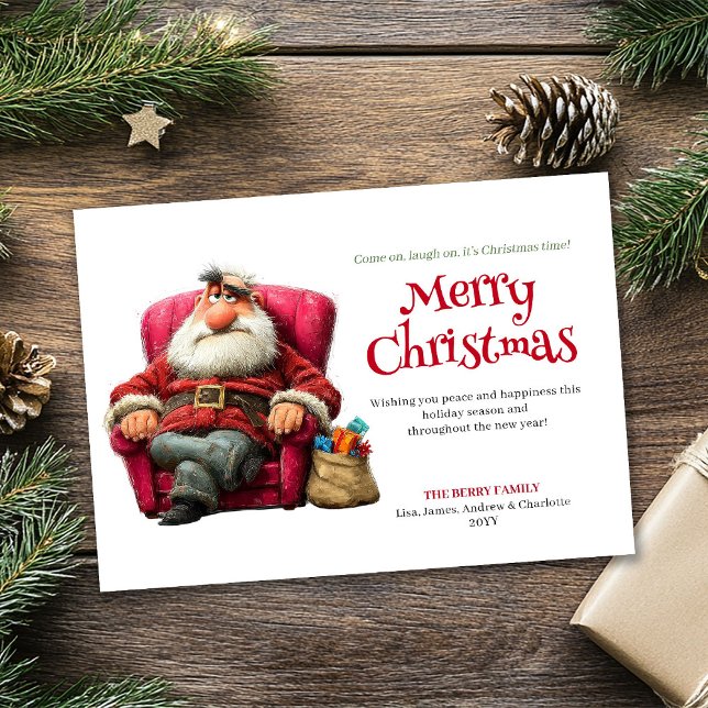 Snarky Santa digital editable Christmas greeting  Holiday Card (Snarky Santa digital editable Christmas greeting card)
