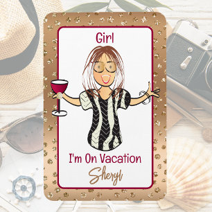 Snarky Vacation For Her Cruise Ship Door Brunette  Magnet