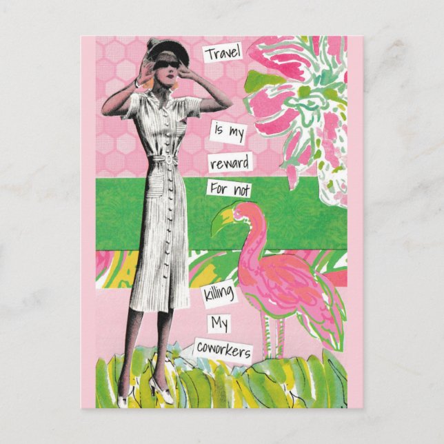 Snarky Vacation Postcard Killing My Coworkers (Front)