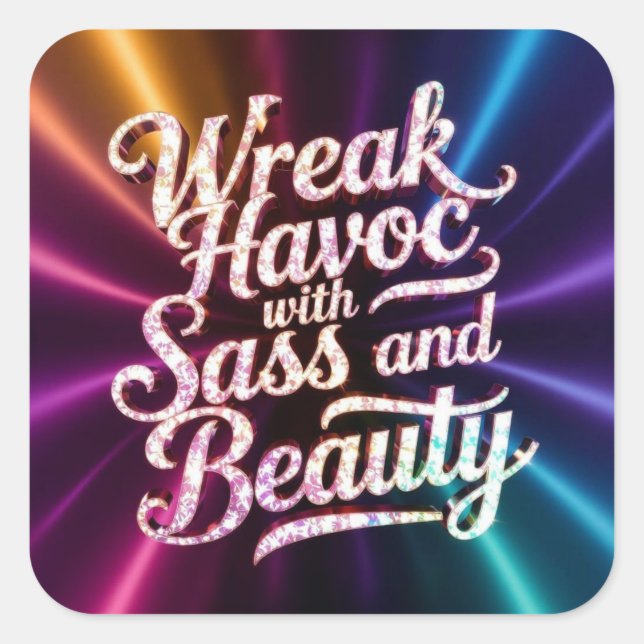 Snarky Wreak Havoc with Sass and Beauty Sticker (Front)