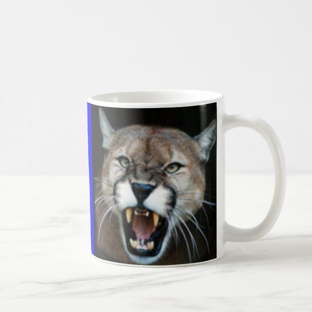 Snarling Cougar, seated cougar Coffee Mug (Right)