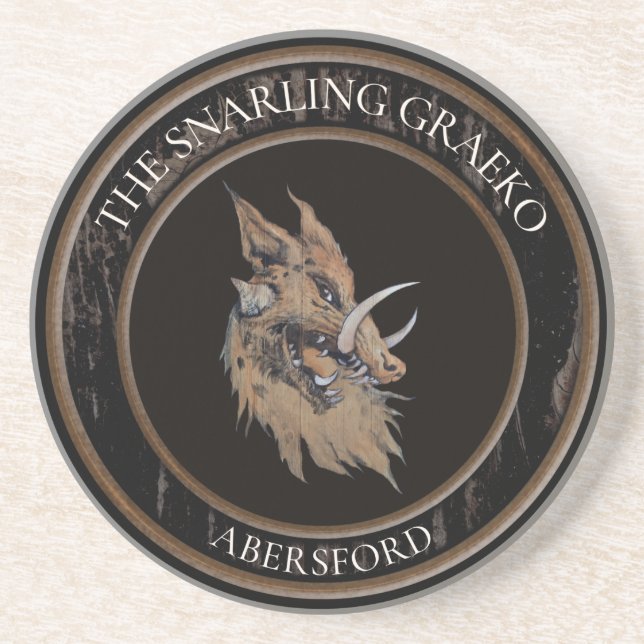 Snarling Graeko Sandstone Coaster (Front)