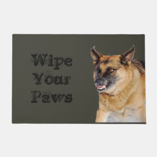 Snarling Growling German Shepherd Humourous Doormat