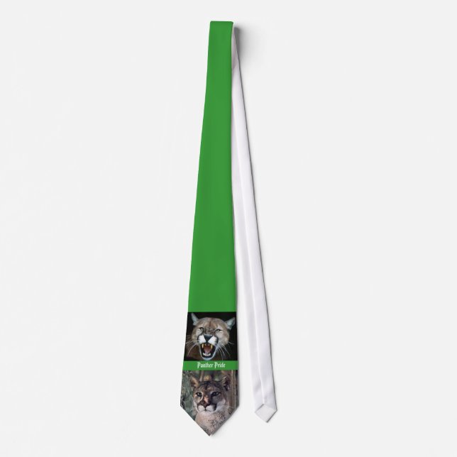 Snarling Panther, seated panther, Panther Pride Tie (Front)