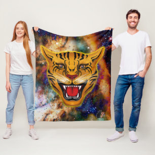 Snarling Tiger Nebula Fleece Blanket
