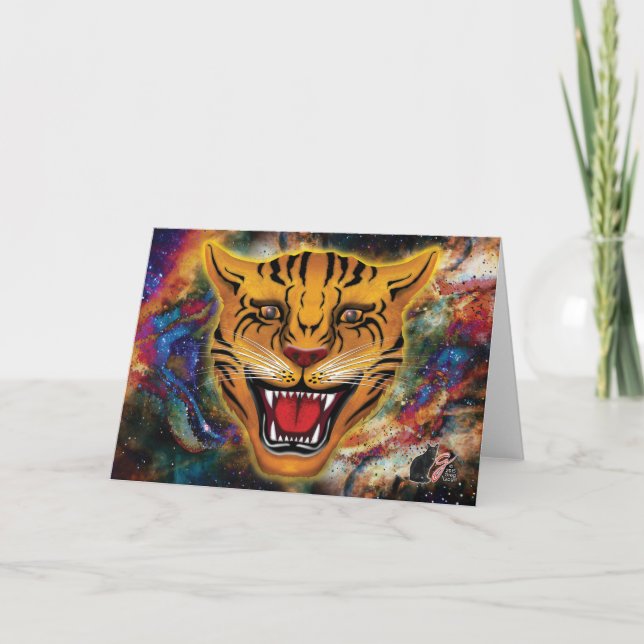Snarling Tiger Nebula Greeting Card (Front)