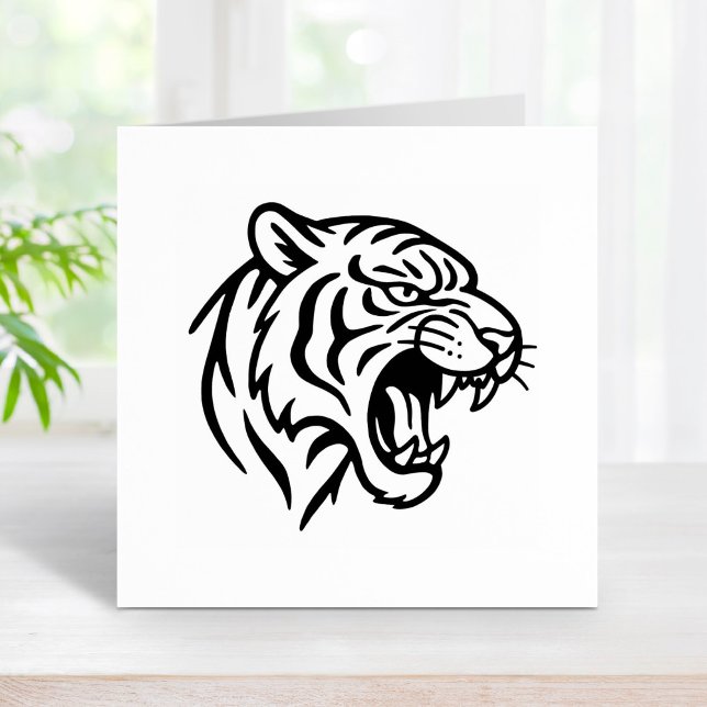 Snarling Tiger Profile Rubber Stamp (Creator Uploaded)