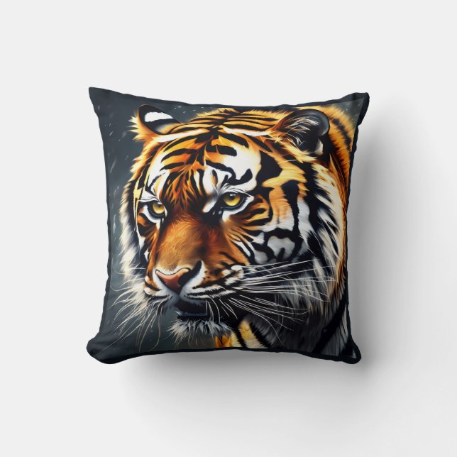 Snarling Tiger Square  Cushion (Front)