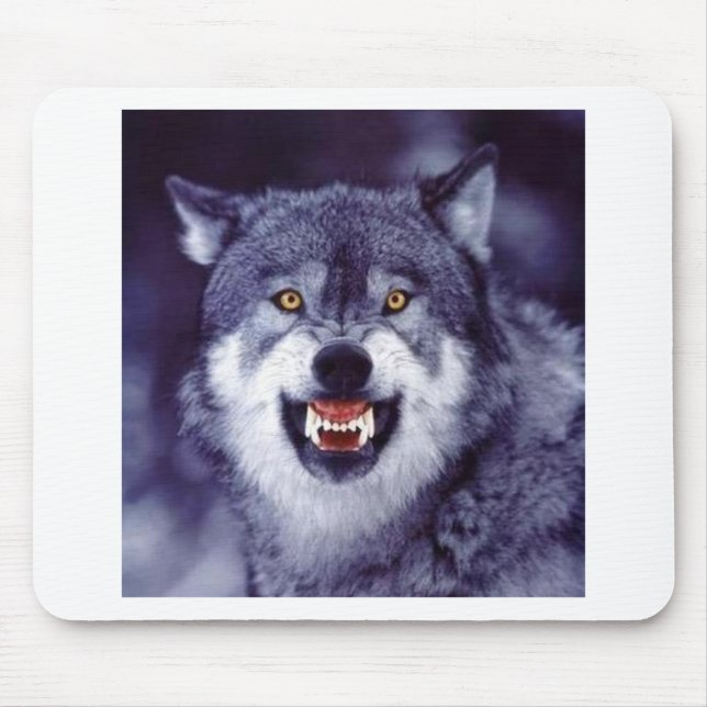 Snarling Wolf Mouse Pad (Front)