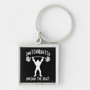 Snatchsquatch, Cartoon Big Foot, Beast, Funny Gym Key Ring