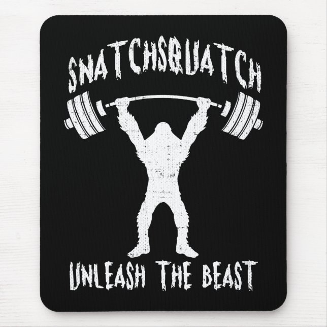 Snatchsquatch, Cartoon Big Foot, Beast, Funny Gym Mouse Pad (Front)