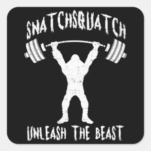 Snatchsquatch, Cartoon Big Foot, Beast, Funny Gym Square Sticker