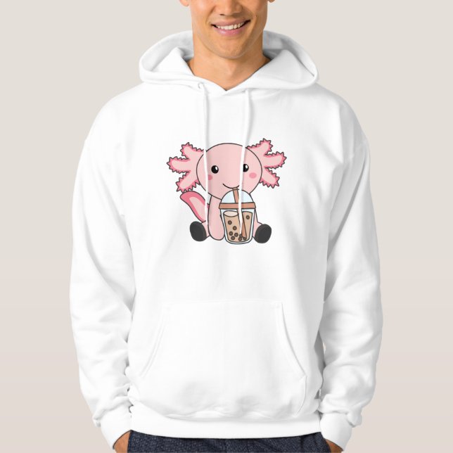 Snaxolotl Axolotl Bubble Tea Lovers Sweet Animals Hoodie (Front)