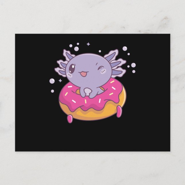 Snaxolotl Axolotl Doughnut Lovers Sweet Animals Postcard (Front)