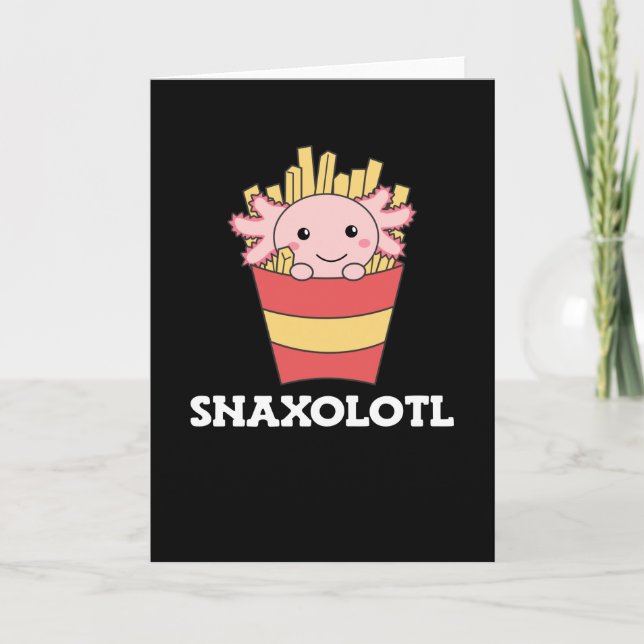 Snaxolotl Axolotl Lover Cute Animals Fries Card (Front)
