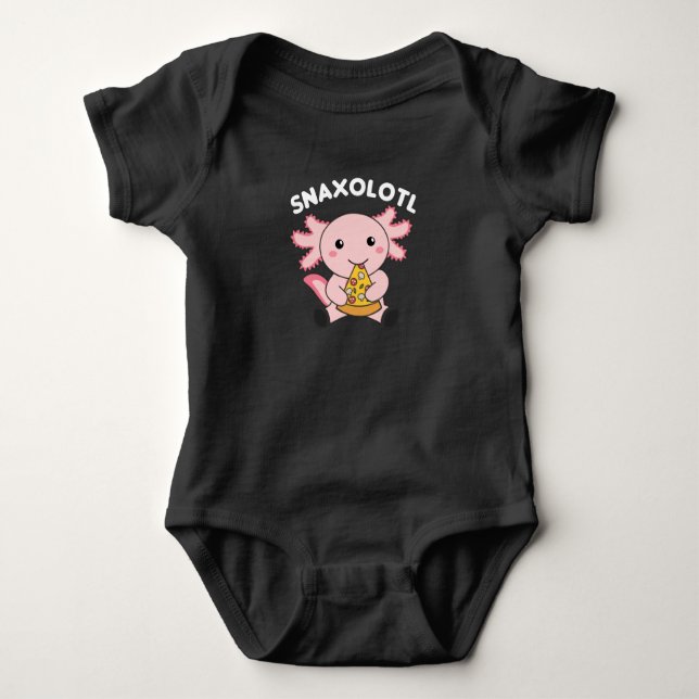 Snaxolotl Axolotl Lover Cute Animals Pizza Baby Bodysuit (Front)
