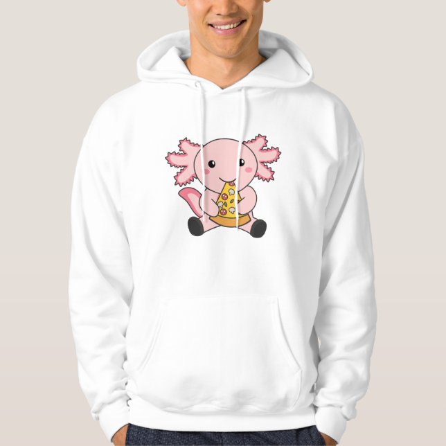 Snaxolotl Axolotl Lover Cute Animals Pizza Hoodie (Front)