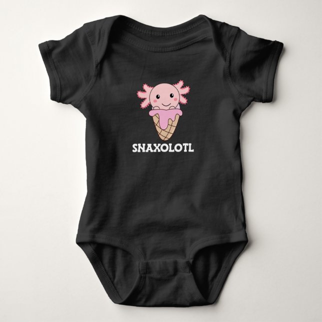 Snaxolotl Axolotl Lovers Sweet Animals Ice Cream Baby Bodysuit (Front)