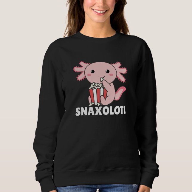 Snaxolotl Axolotl Lovers Sweet Animals Popcorn Sweatshirt (Front)