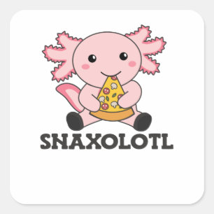 Snaxolotl Axolotl Pizza Lovers Sweet Animals Square Sticker