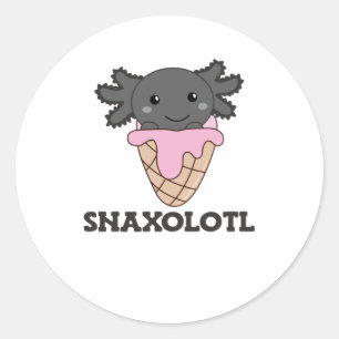 Snaxolotl Axolotl Strawberry Ice Lovers Sweet Classic Round Sticker