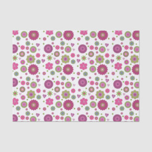 Snazzy Flower Pattern on White Tissue Paper