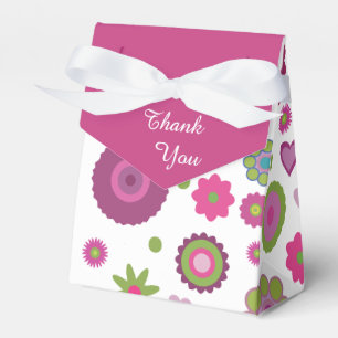 Snazzy Flower Pattern Thank You Favour Box