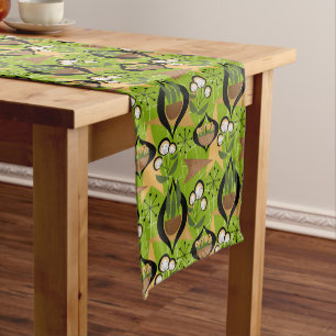 Snazzy Green Fifties Style   Mid-Century Short Table Runner