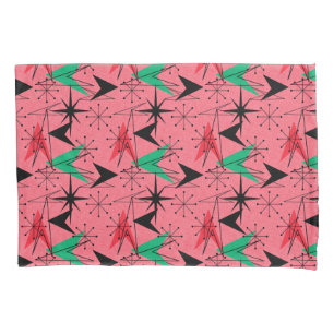 Snazzy Mid-Century Modern Orange Aqua Atomic Pillowcase