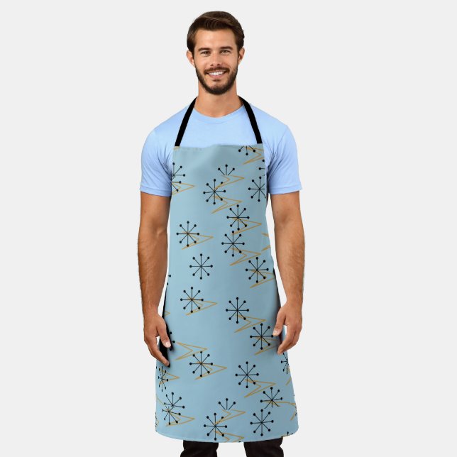 Snazzy Mid Century Modern Starbursts Apron (Worn)