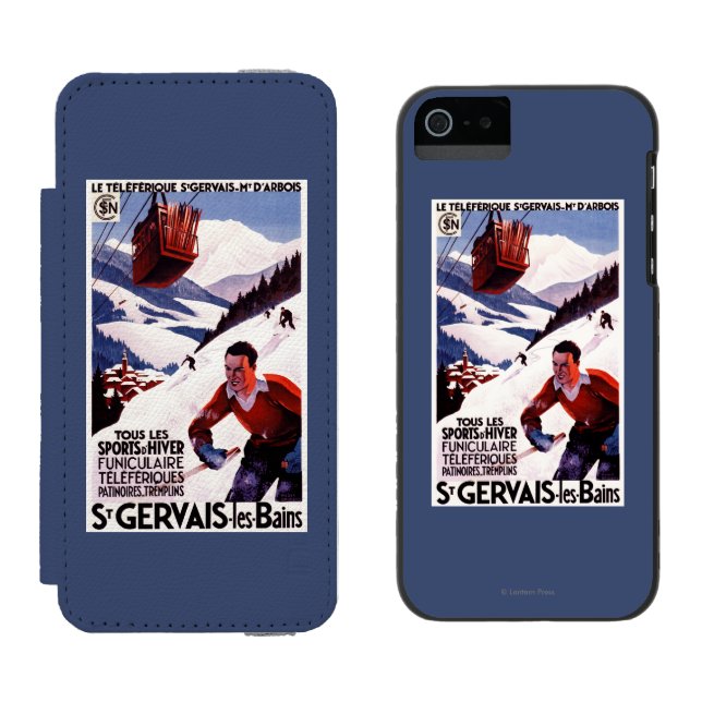 SNCF Railway Cable Car Promo Poster Incipio iPhone Wallet Case (Side by Side)