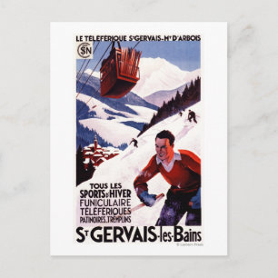 SNCF Railway Cable Car Promo Poster Postcard