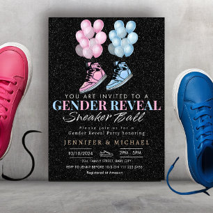 Sneaker Ball Gender Reveal Blue or Pink Invitation