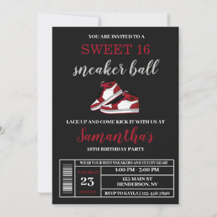 Sneaker Ball Invitations,]Sneaker Ball Sweet 16  I Invitation
