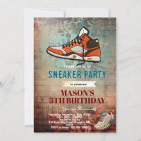 Sneaker birthday party invitation
