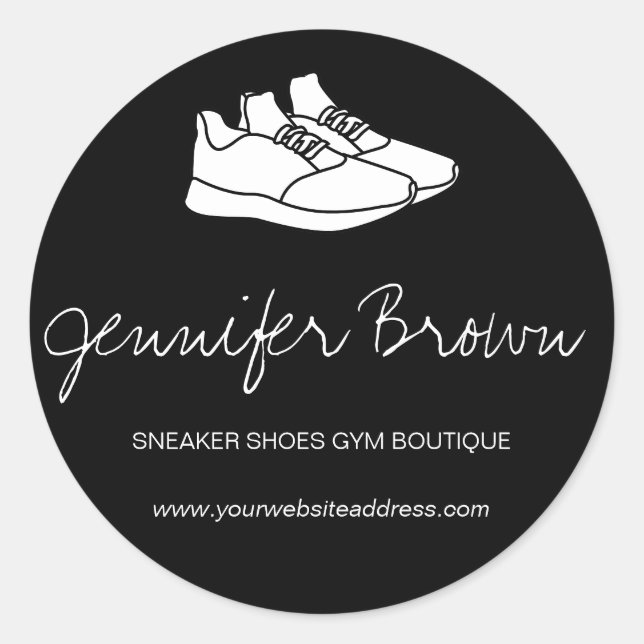 Sneaker gym shoes sport wear classic round sticker (Front)