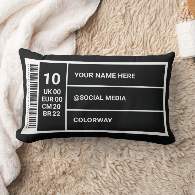 Sneaker Room Decor Customisable Shoe Box Label Lum Lumbar Cushion (Blanket)