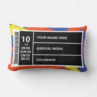 Sneaker Room Ideas Customisable Shoe Box Label 1/2 Lumbar Cushion
