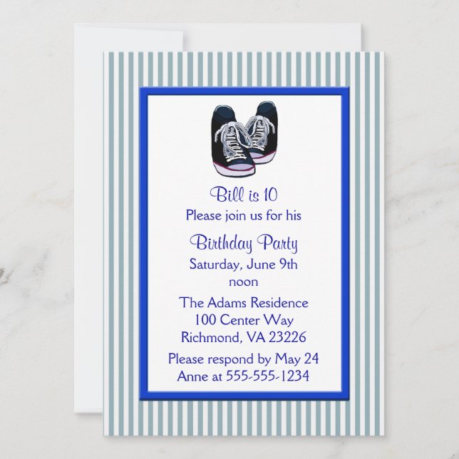 Sneakers Birthday Party Invitation (Front)
