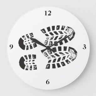 Sneakers Black & White Imprint Large Clock